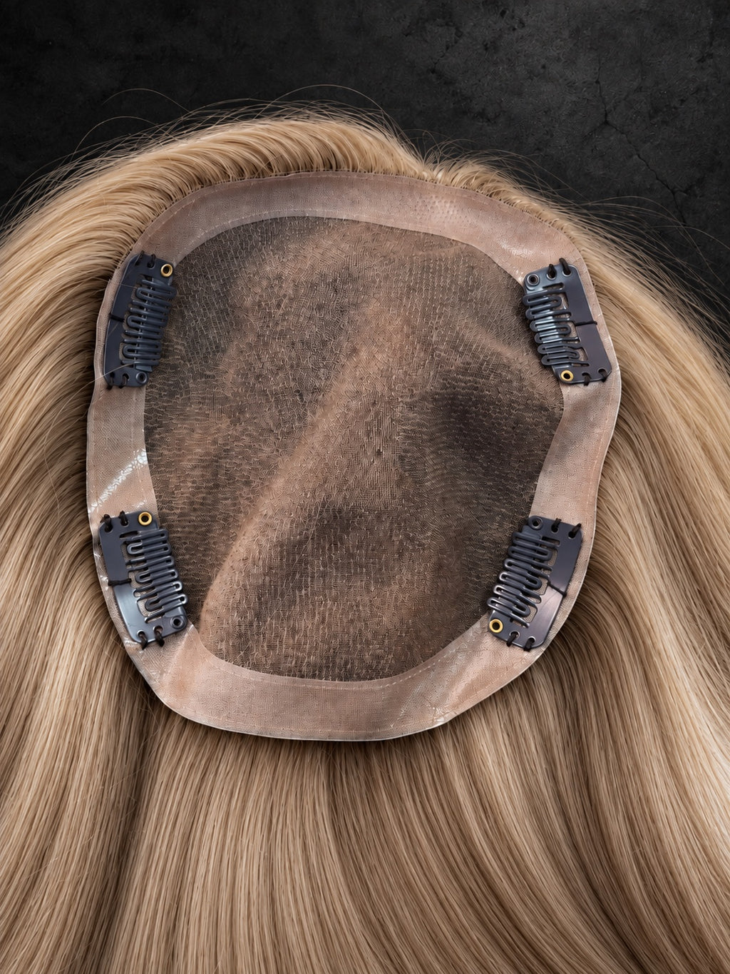 VELVET Crown XL base monofilamento con quattro clip colore biondo